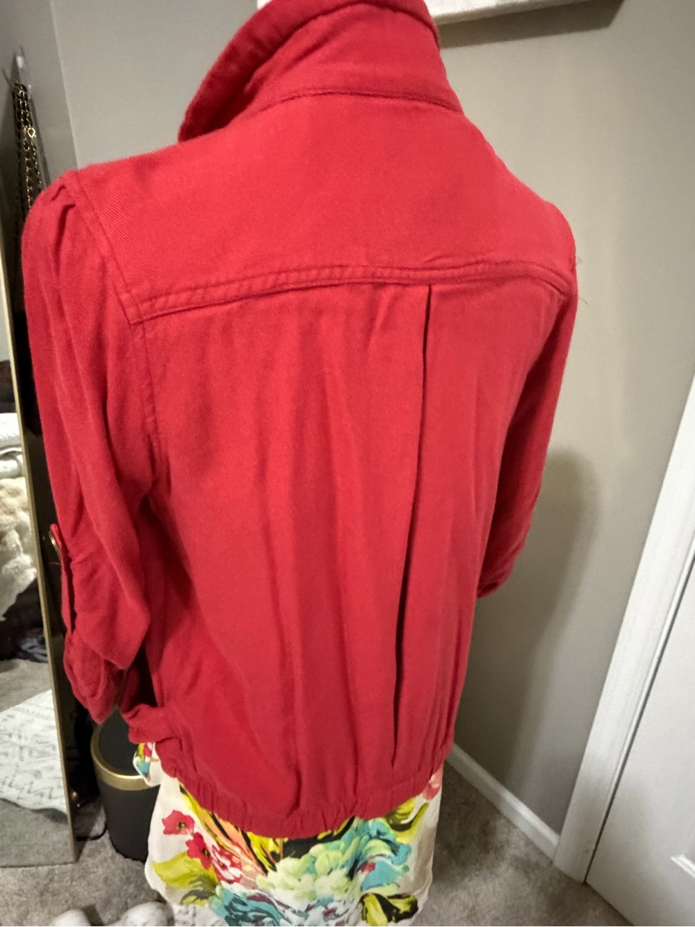 American Rag Red Zip-Front Bomber Jacket - Picture 3 of 5
